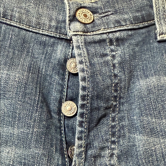 7 For All Mankind Blue Straight Leg Jeans - Picture 3 of 11